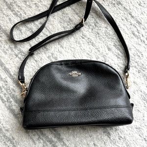 Genuine Coach leather crossbody zip satchel black